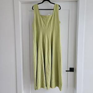 Next Lime Green Sleeveless Maxi Dress Linen Viscose Blend